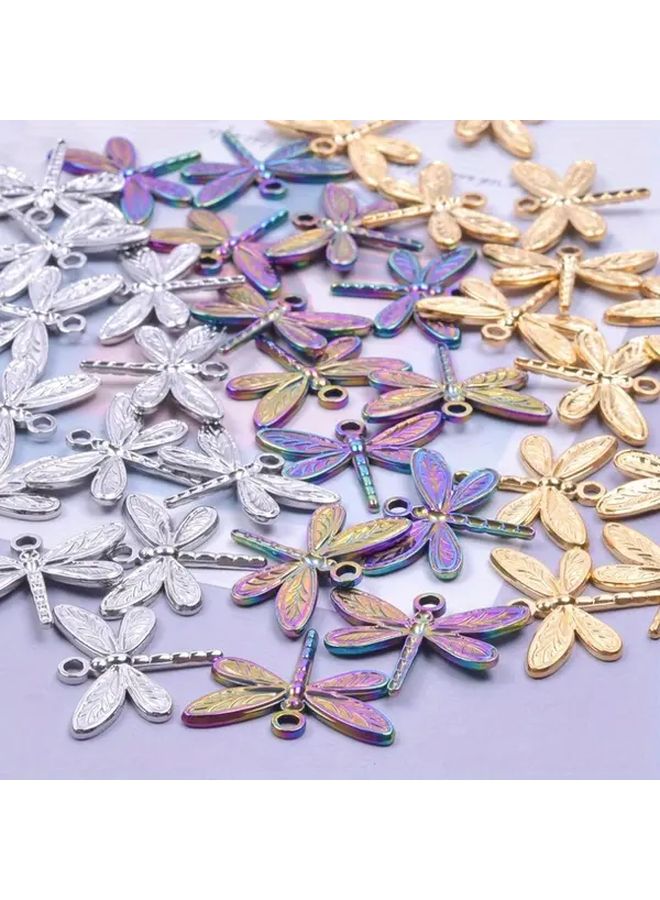 Golden Dragonfly Charms 5pcs Stainless Steel Pendant Necklaces Handmade Minimalist Jewelry - Image 5